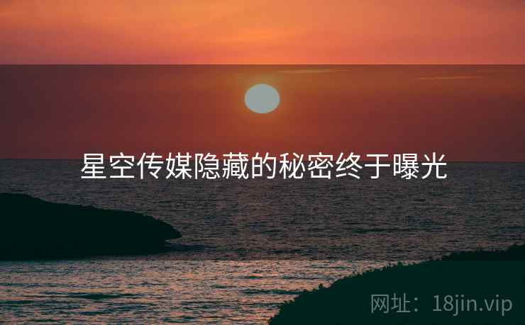 星空传媒隐藏的秘密终于曝光